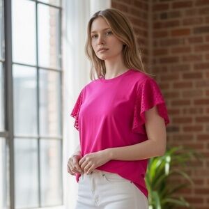 #10 Karl Lagerfeld Paris Pink Blouse